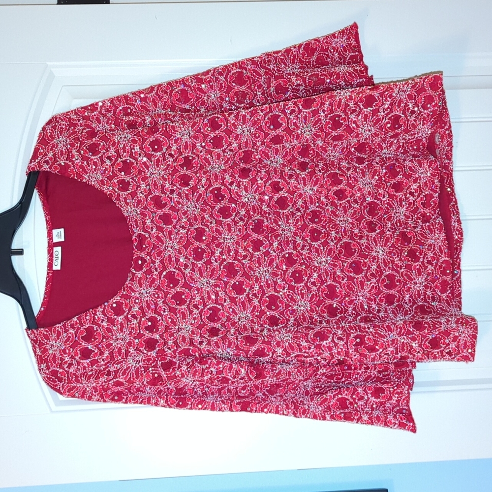 Cato Sparkling Red Blouse